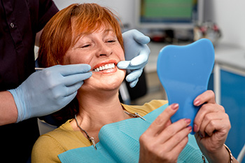 patient receiving a dental exam