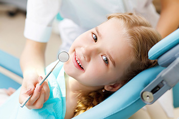 Small child in the dental chair